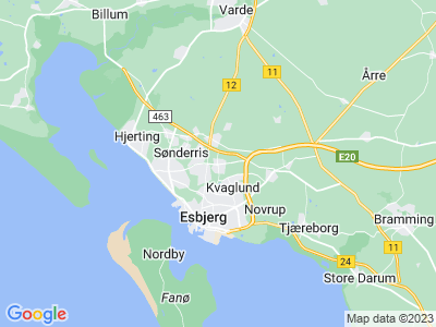 Kort over Esbjerg
