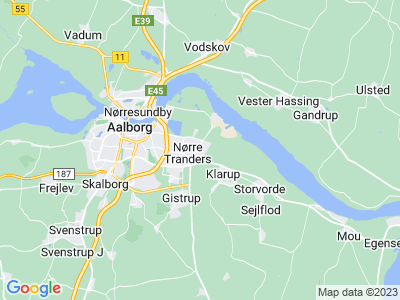 Kort over Aalborg Øst